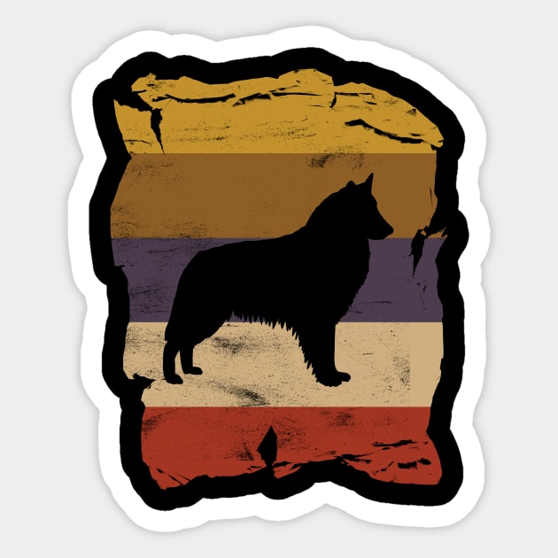 Belgian Shepherd Distressed Vintage Retro Silhouette Sticker by DoggyStyles